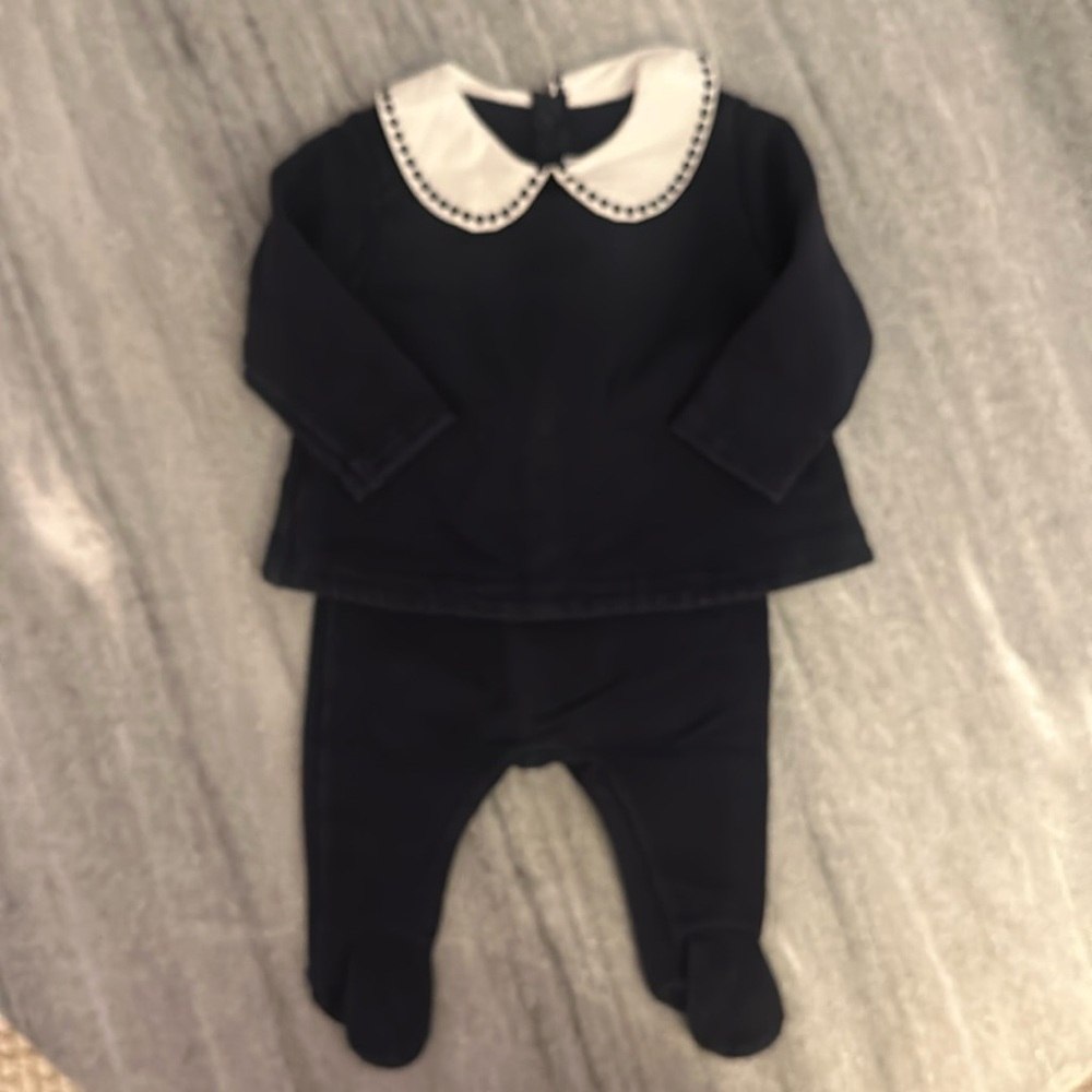 Jacadi - Unisex Navy Blue 2-Piece Cotton Comfort Set (6 mons)